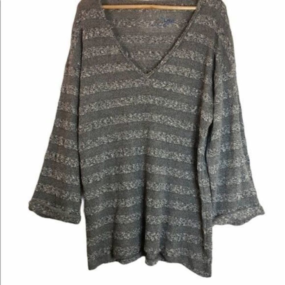 Blue Life V-Neck Grey Stripe Sweater Dress Small - Picture 5 of 9